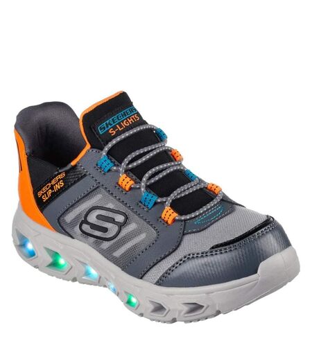 Baskets hypno-flash 2.0 odelux garçon charbon / orange Skechers