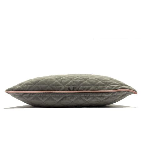 Riva Home Quartz Throw Pillow Cover with Geometric Diamond Design (Charcoal Gray/Blush Pink) (One Size)