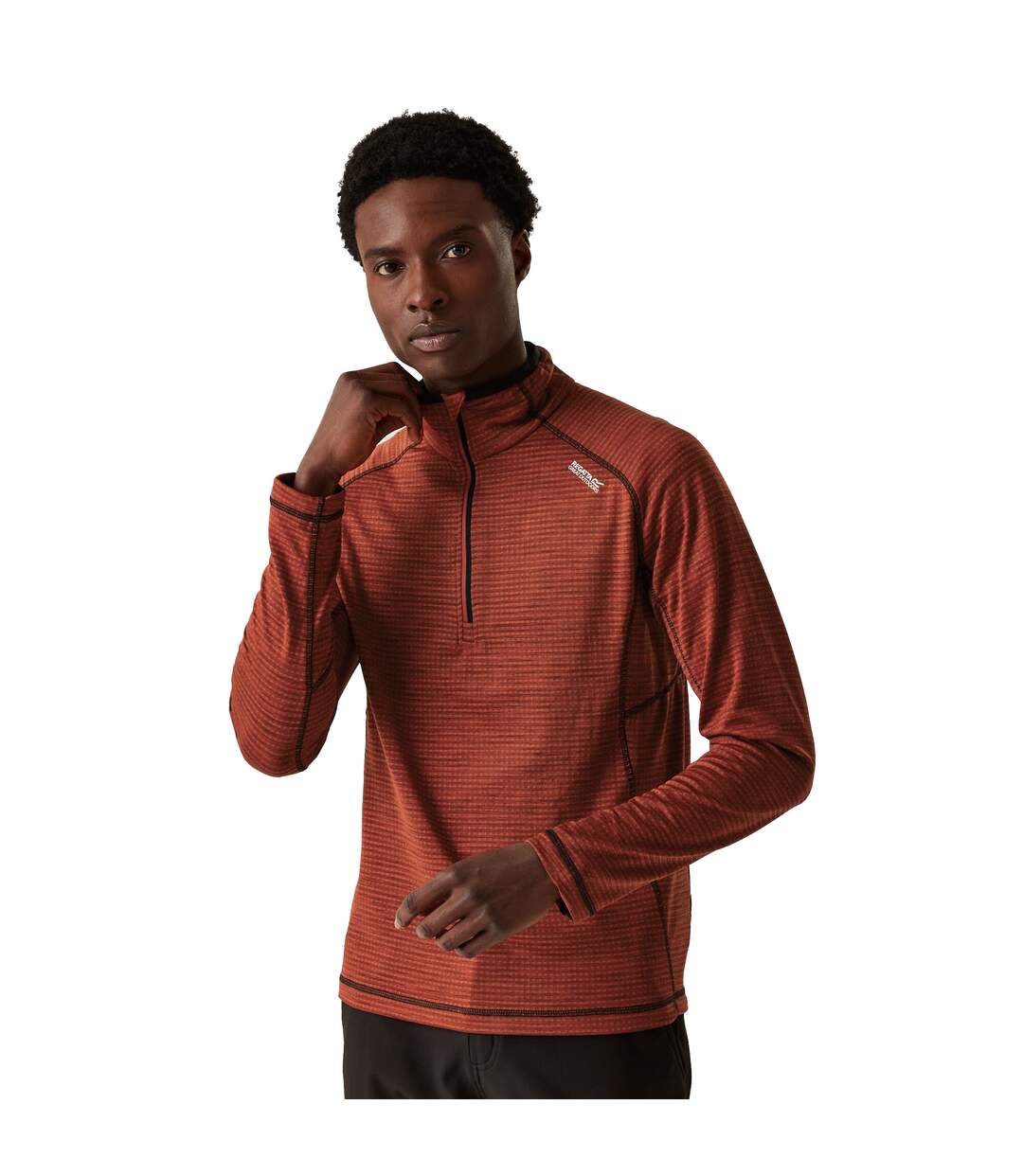 Mens yonder ii half zip fleece top red ochre Regatta