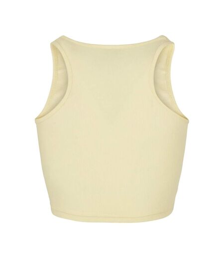 Haut Court Motif/style Côtelé Femme Jaune Pâle Urban Classics
