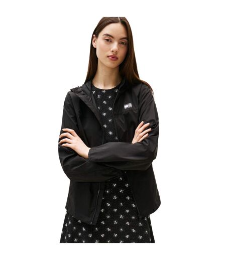 Womens/ladies Logo Full Zip Hoodie Black Tommy Jeans