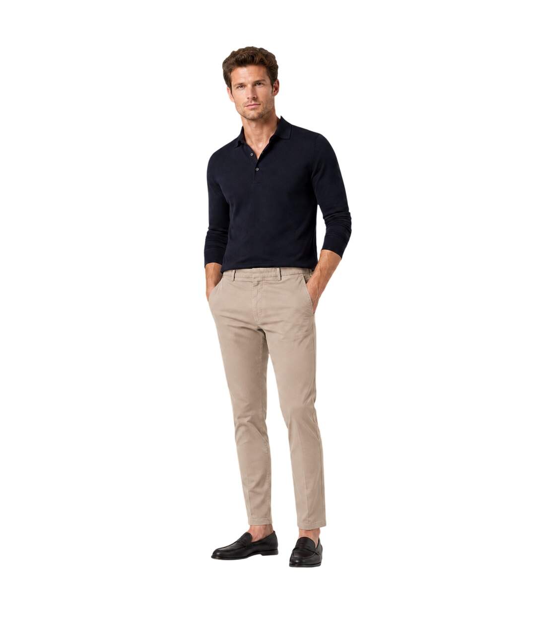 Mens Kaito Slim Chinos Beige Boss-4