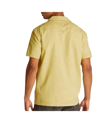 Chemisette jaune homme tommy hilfiger linen blend camp-aruba - l