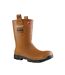 Unisex adult purofort rigpro fur lined safety wellington boots brown/black Dunlop