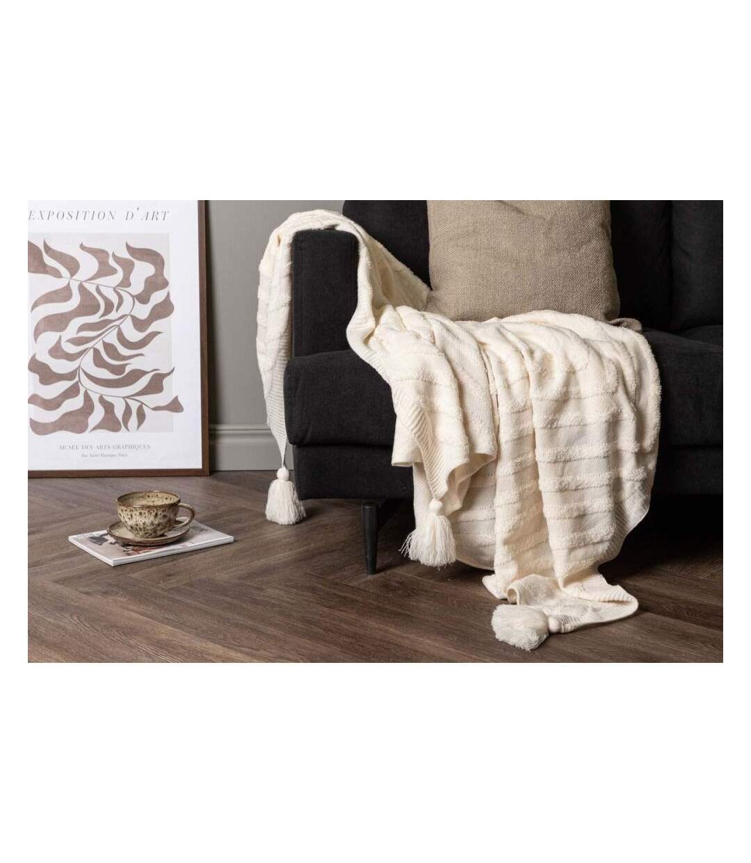 Jeté de canapé en acrylique  Katlyn 130 x 170 cm-4