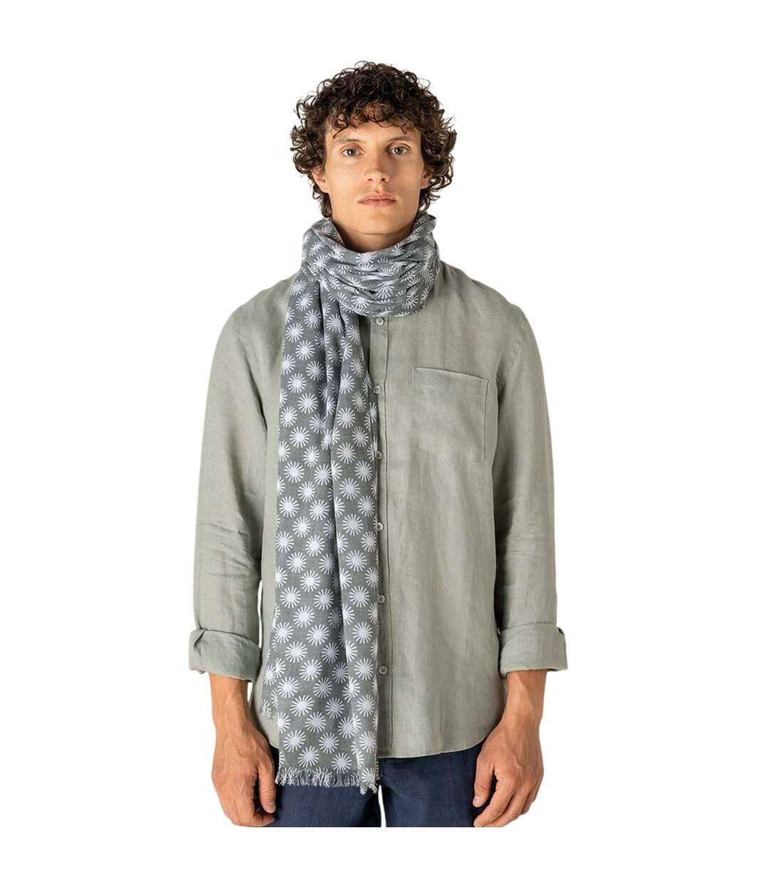 Écharpe Motif/style Soleil Taille Unique Vert Spasso-1