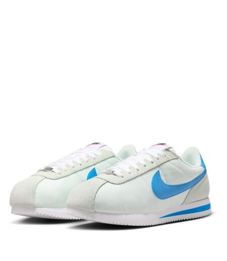 Womens/ladies Cortez Suede Trainers Barley Green Nike