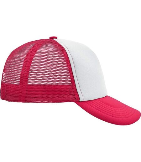 Casquette trucker avec filet style rétro - MB070 - blanc et magenta
