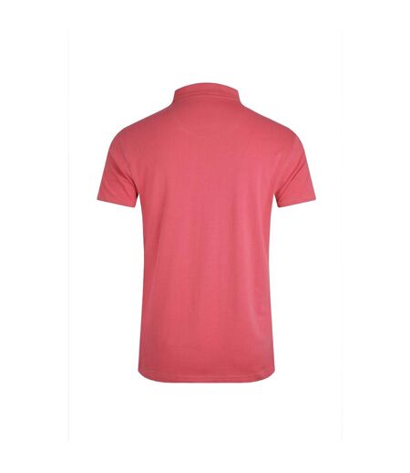 Mens miles pique organic polo shirt dark pink Weird Fish