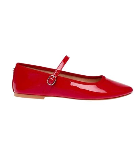 Womens/ladies Mary Jane Ballet Flats Red Steve Madden