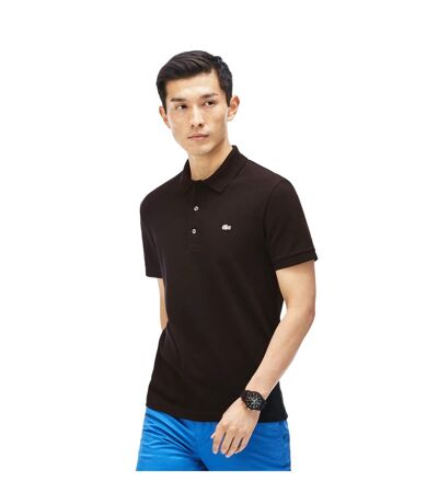 Mens Piqué Stretch Slim Polo Shirt Black Lacoste