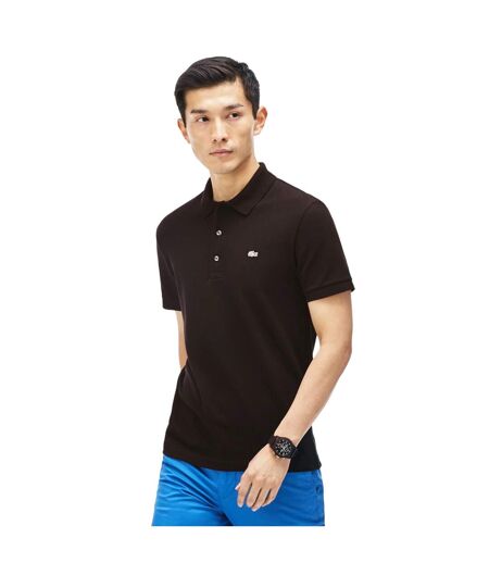 Mens Piqué Stretch Slim Polo Shirt Black Lacoste