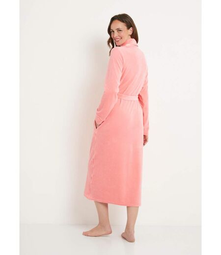 Peignoir long croisé velours uni col châle