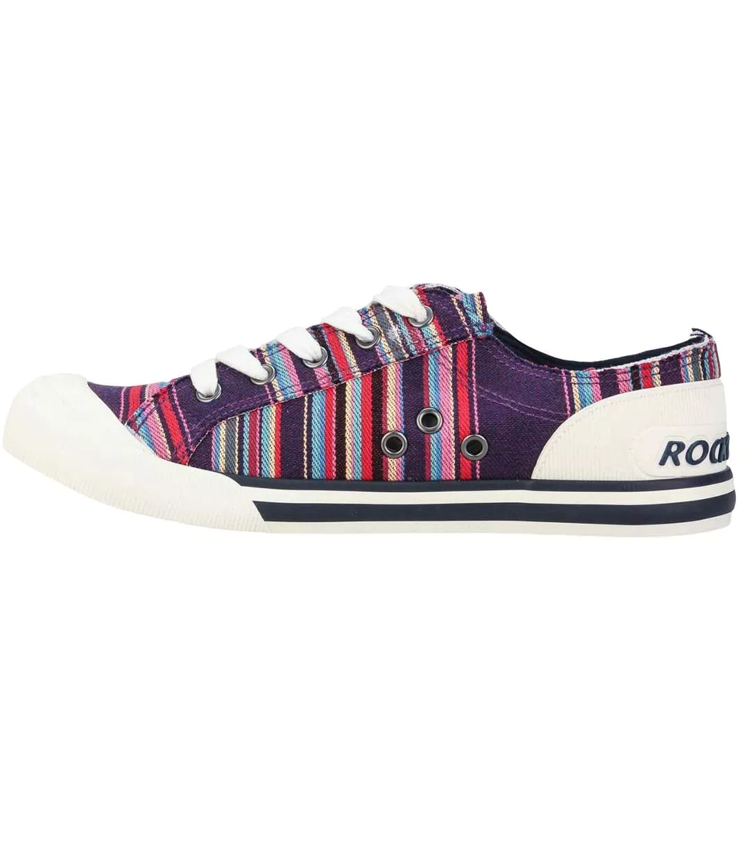 Womens/ladies Jazzin Aloe Stripe Trainers Multicoloured Rocket Dog-2