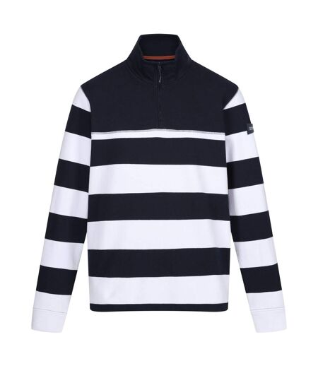 Mens Agilno Striped Half Zip Fleece Top Navy White Regatta