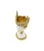 Statuette Buste Femme Athena 38cm Blanc & Or-3