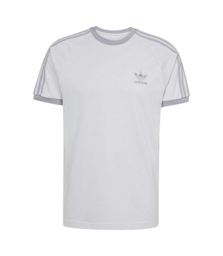 Mens 3 Stripes Cotton T-shirt Grey Adidas