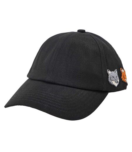 Casquette De Baseball Motif/style Tête Double Fox Homme Anthracite Maison Kitsuné