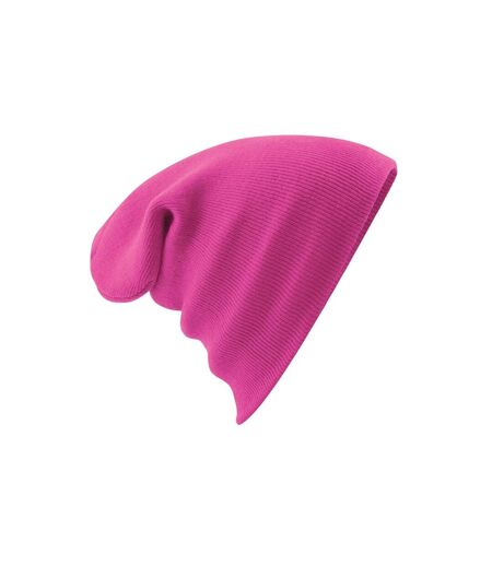 Bonnet à revers mixte fuchsia Beechfield