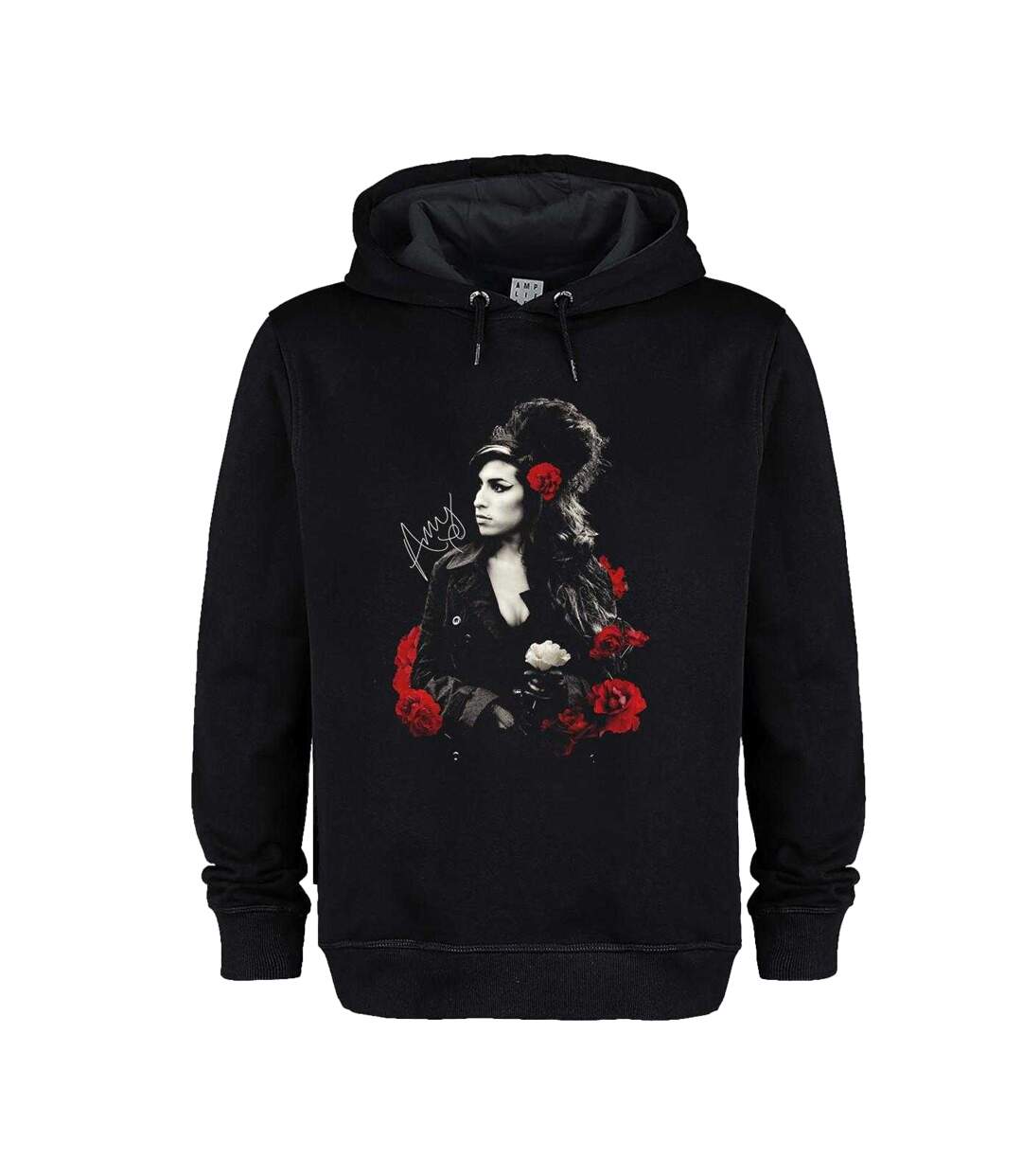 Unisex Adult Poses With Roses Amy Winehouse Hoodie Black Amplified-1
