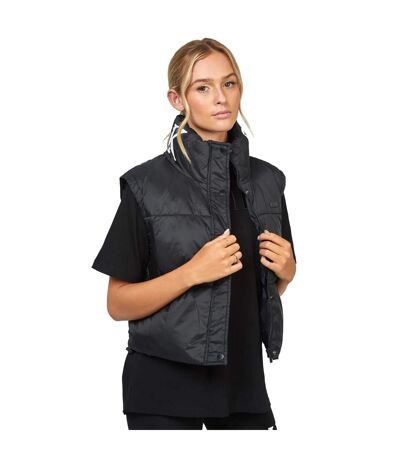 Womens/ladies cropped gilet black SikSilk