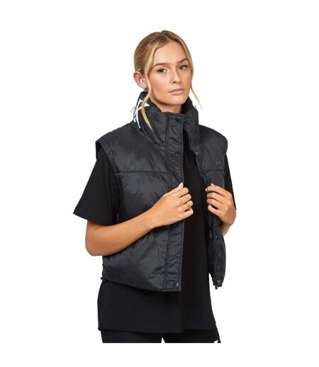 Womens/ladies cropped gilet black SikSilk