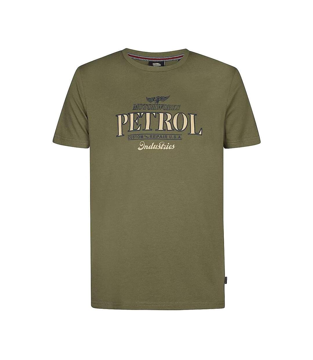 T-Shirt kaki/orange homme petrol industries classics-1