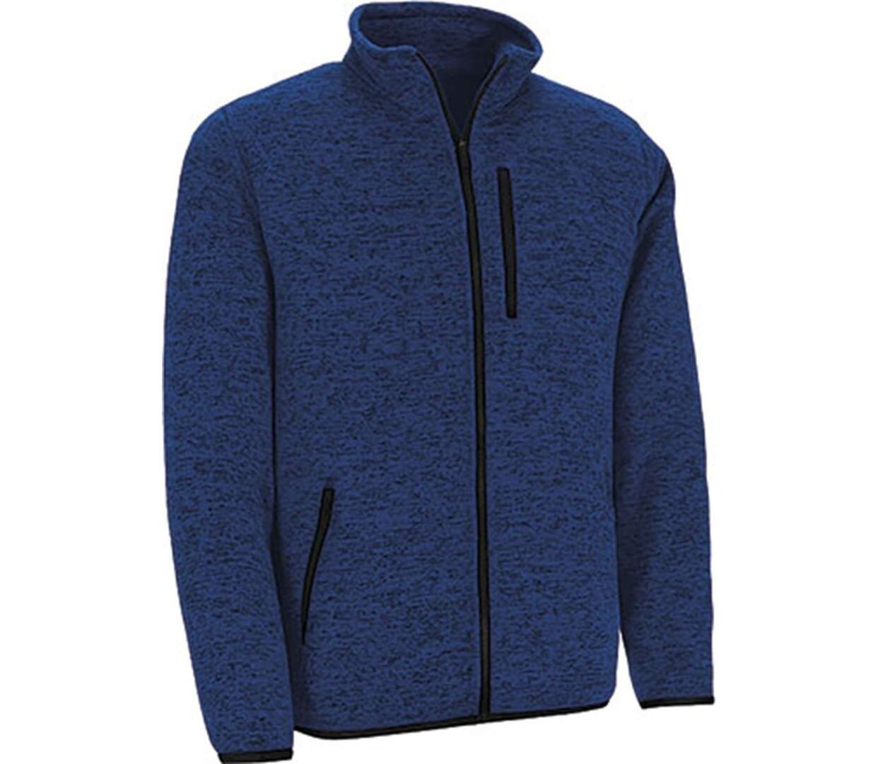 Veste tricot intérieur polaire - WATERFORD - bleu marine chiné-1