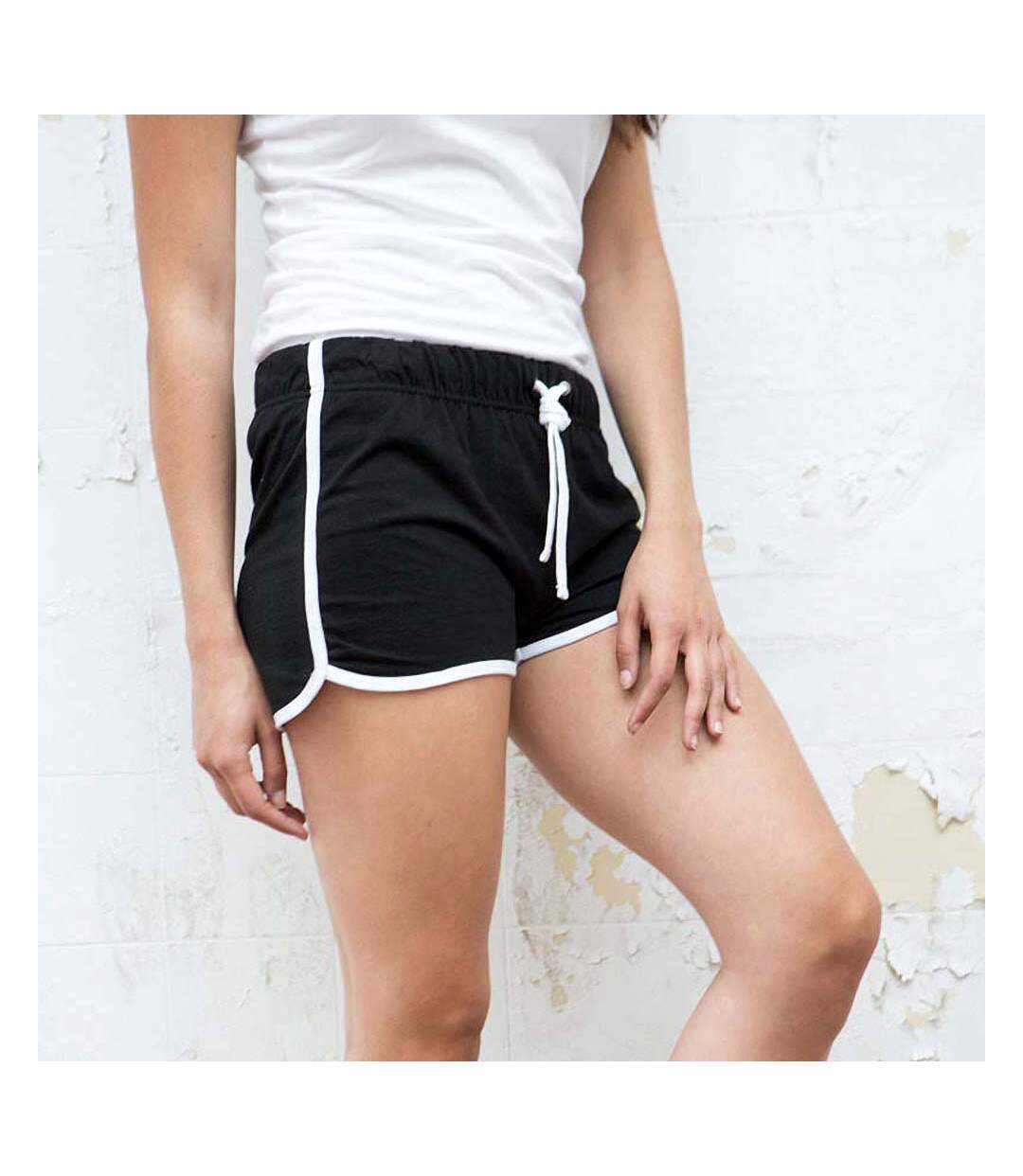 Skinni Fit - Short de sport rétro - Femme (Noir/Blanc) - UTRW2838