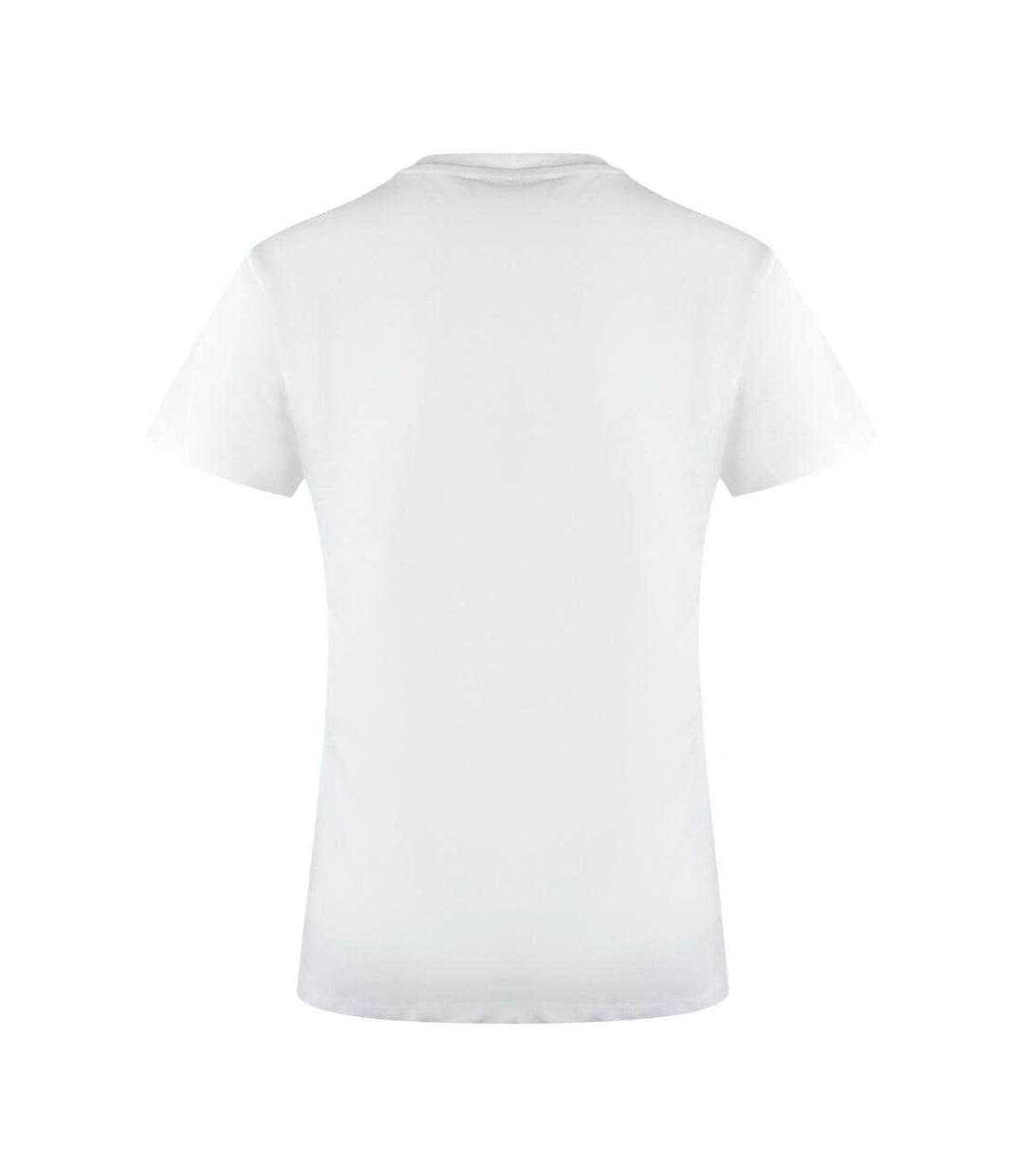 Womens/ladies Love Shiny Heart Cotton T-shirt White Shiny Love Moschino-2