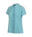 Womens/ladies floral packaway short-sleeved travel shirt tahoe blue Regatta-3