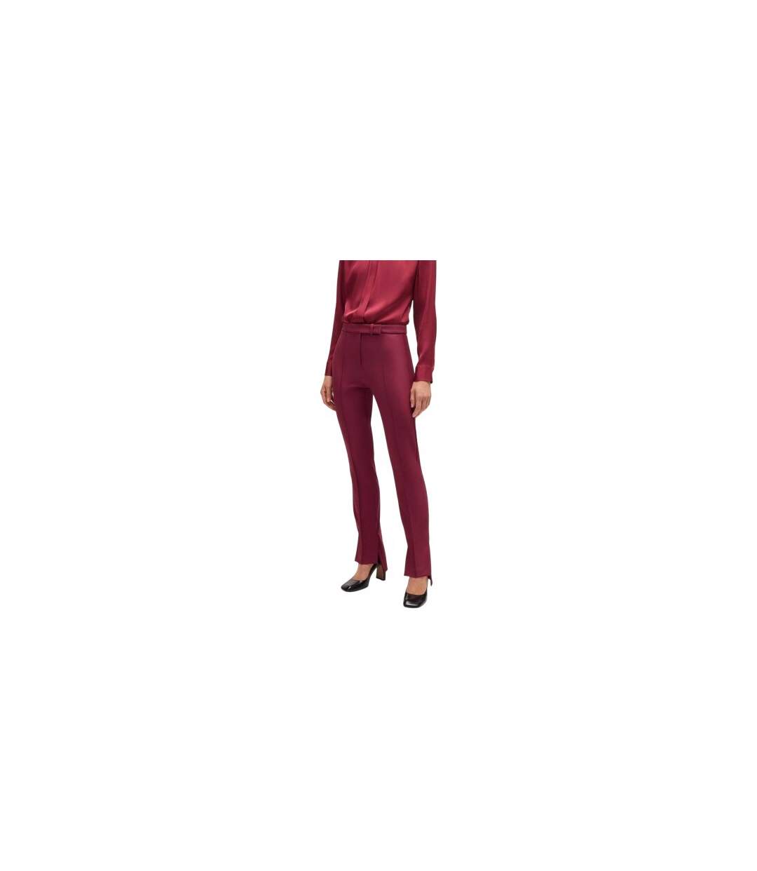 Pantalon Tizena Femme Rouge Foncé Boss-1