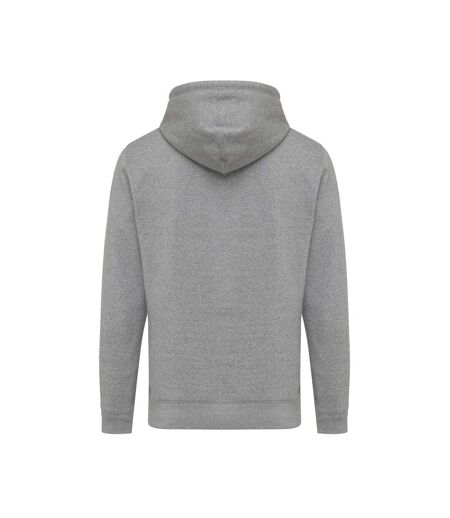 Unisex Adult Rila Recycled Cotton Lightweight Hoodie Light Heather Anthracite Iqoniq