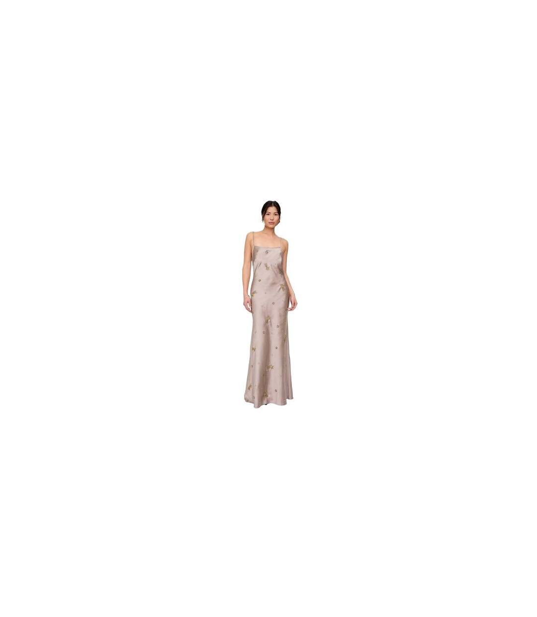 Robe Longue Sans Manches Motif/style Étoiles Femme Gris Clair Lily And Lionel-1