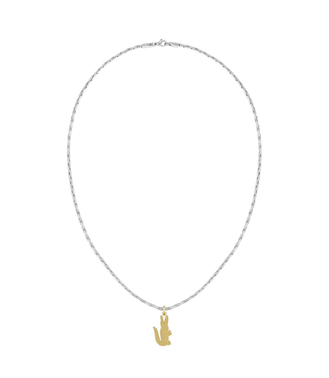 Mens Arthor Crocodile Necklace One Size Silver Lacoste-1