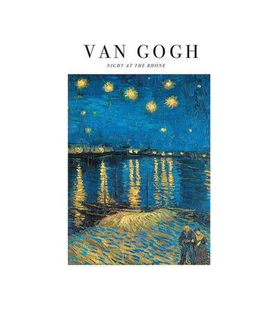 Vincent Van Gogh - Imprimé NIGHT AT THE RHONE (Bleu / Doré / Noir) (40 cm x 50 cm) - UTPM7640