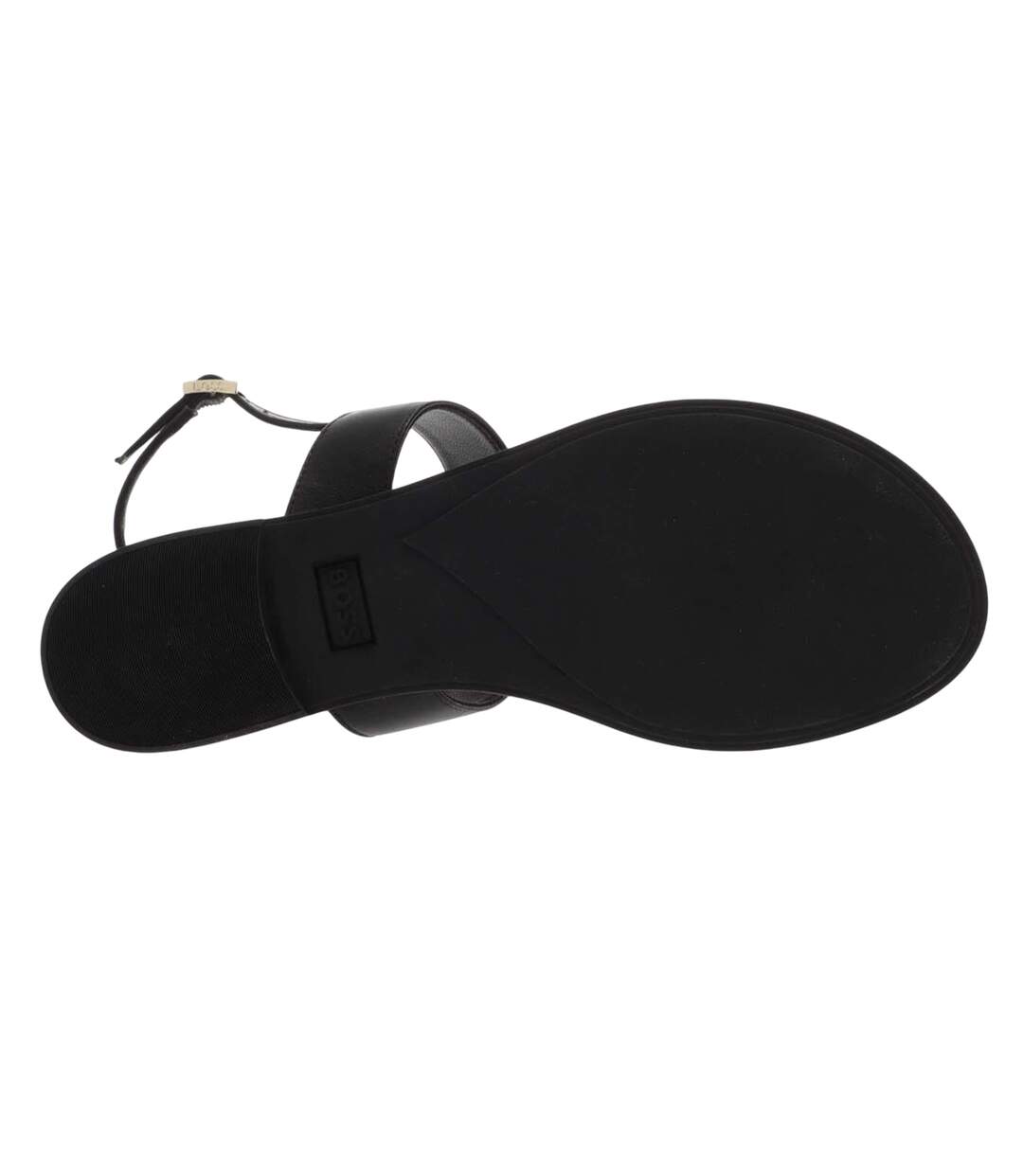 Womens/ladies Jo Nappa Leather Thong Strap Flat Sandals Black Boss-3
