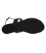 Womens/ladies Jo Nappa Leather Thong Strap Flat Sandals Black Boss-3