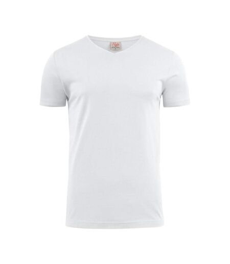 Mens V Neck T-shirt White Printer