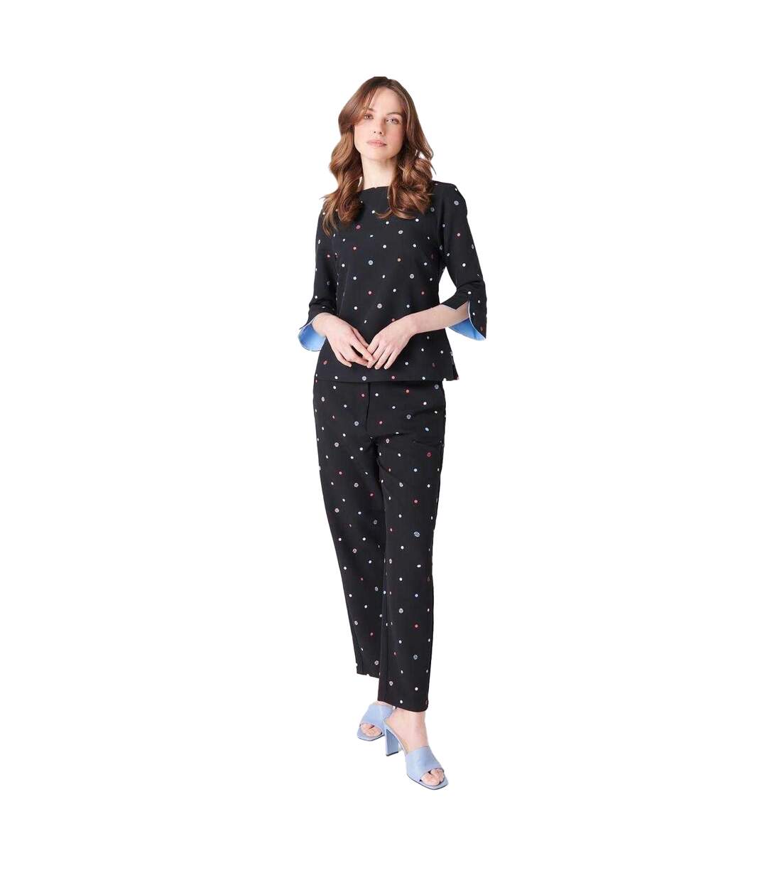 Pantalon Motif/style À Pois Femme Noir Imprimé Biba-1