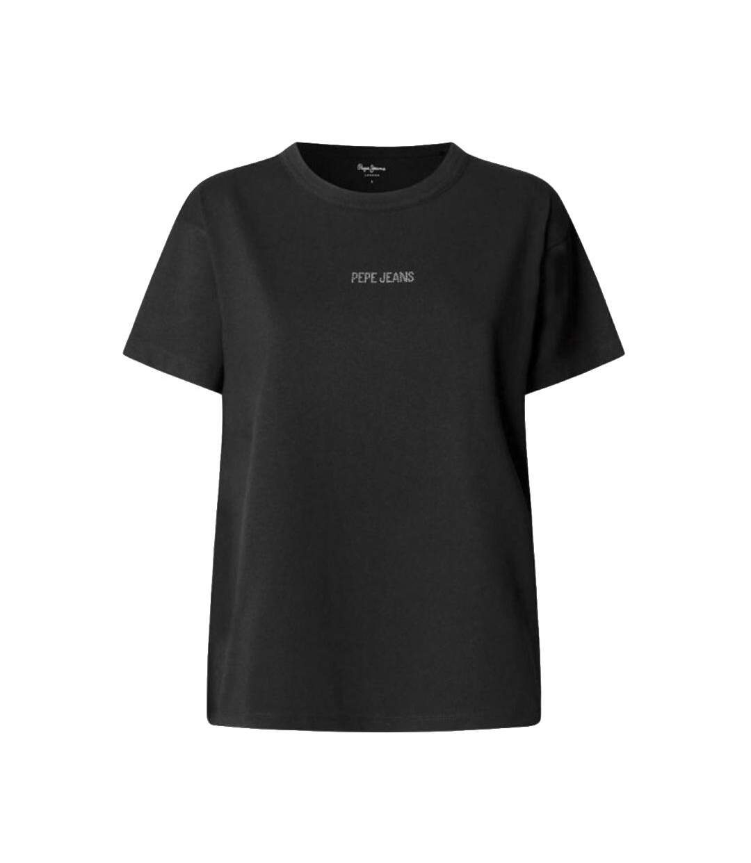 T-Shirt noir femme pepe jeans pjl l nd-1