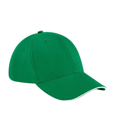Casquette Motif/style 6 Panneaux Athleisure Vert Vif Blanc Beechfield