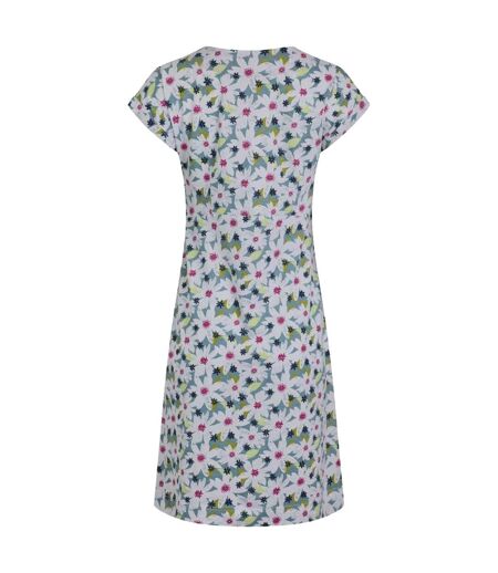 Womens/ladies Tallahassee Jersey Dress Washed Blue Weird Fish