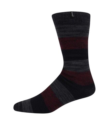Lot De 2  Chaussettes Motif/style Blocs De Couleurs Homme Gris Bleu Cobalt Bordeaux Foncé Lee