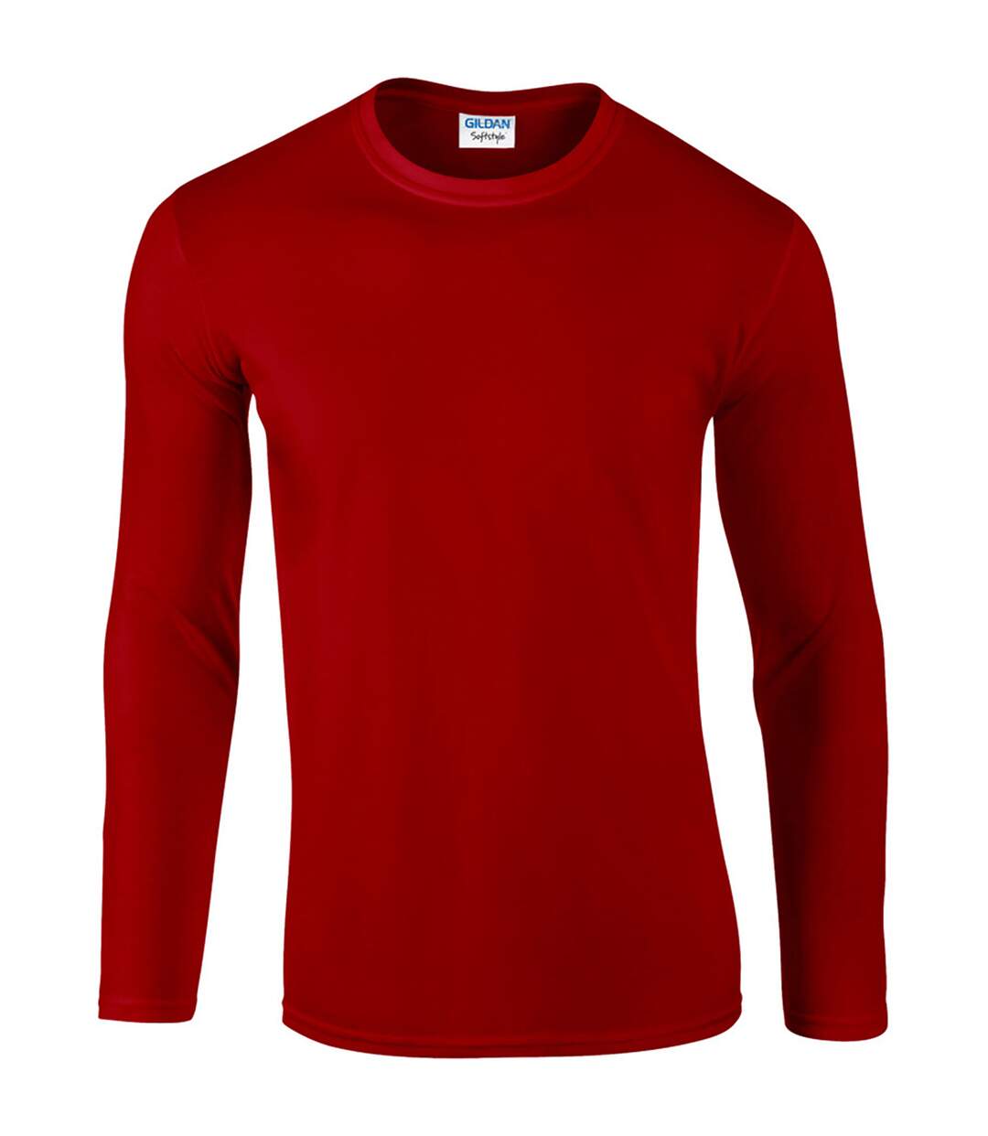 Gildan Pack of 5 Mens Soft Style Long Sleeve T-Shirt  (Red)