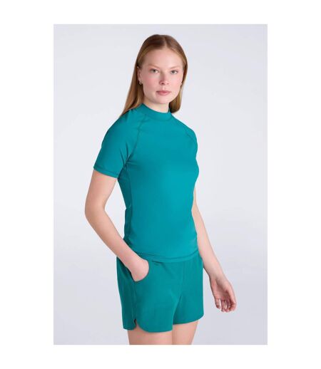 Womens/ladies Uv Protection Rash Guard Dark Teal Mountain Warehouse