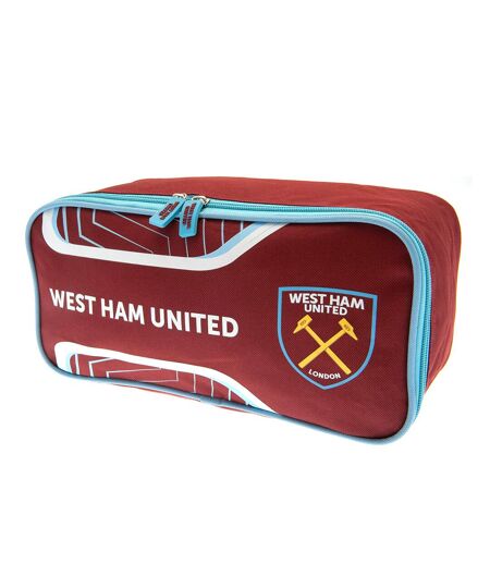 West Ham United FC Crest Boot Bag (Claret Red/Sky Blue) (One Size)