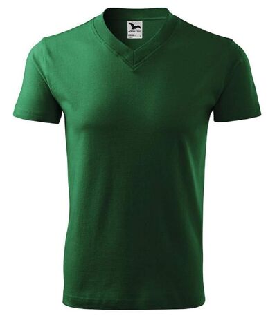 T-shirt manches courtes col V - Unisexe - MF102 - vert bouteille