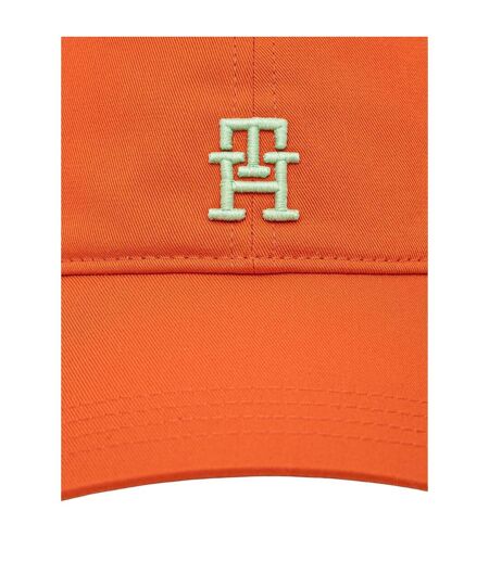 Mens Embroidered Logo Cotton Baseball Cap Orange Tommy Hilfiger