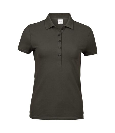 Polo À Manches Courtes Femmes Olive Foncée Tee Jays